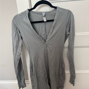 SKIMS Gray Long Sleeve Lounge Onesie